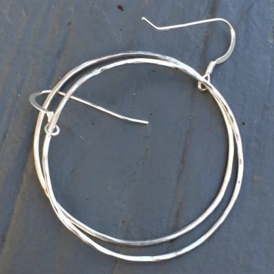 Hammered Sterling Silver Hoop Earrings custom made and inspired by the beach!