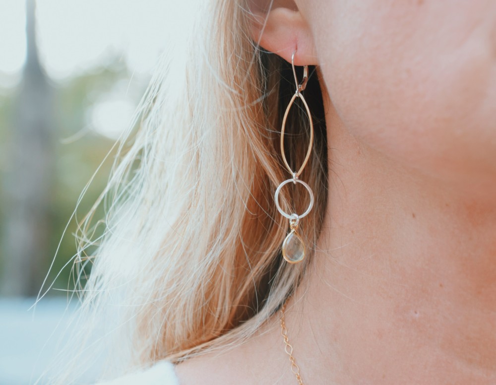 Geo Mixed Metal Earrings are the perfect touch for your beach vacation!