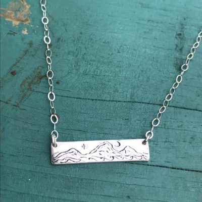 Custom Crafted Fine Silver Mountain Moons Mama Necklace