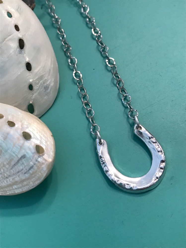 The Finishing Touch Horseshoe Necklace (Silver/Crystal) Equestrian Jewelry  at Chagrin Saddlery Main