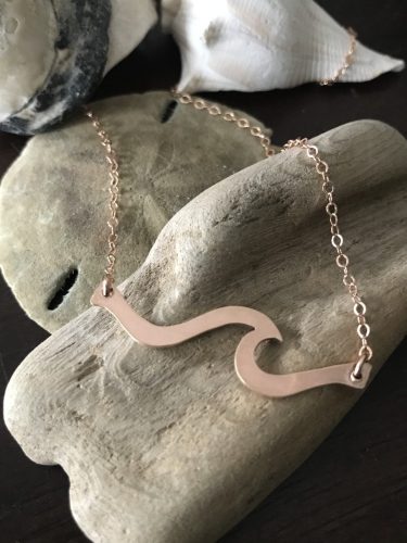 Hand Crafted Rose Gold Wave Necklace