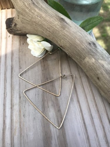 Gold Triangle Earrings these are perfect to take the place of typical large hoops