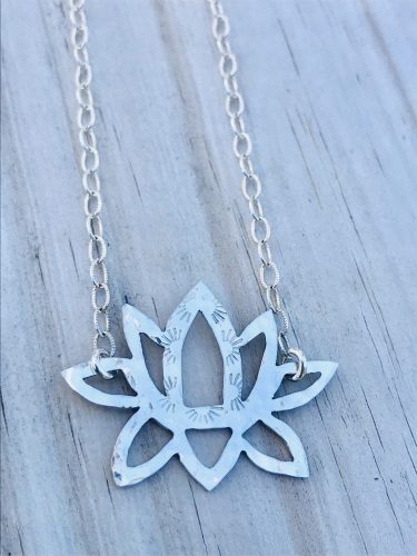 Custom made Sterling Silver Lotus Necklace on the Outer Banks