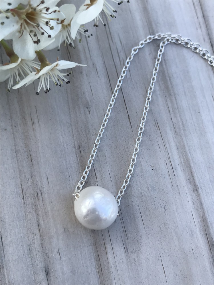 Hand crafted by the ocean from the ocean - A Single Freshwater Pearl Necklace