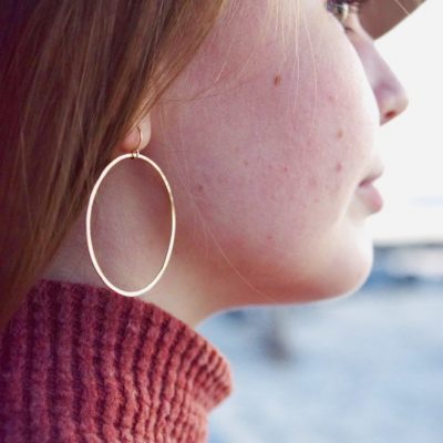 14kt Gold Filled Hammered Hoop Earrings are the perfect contemporary piece to go with any outfit!