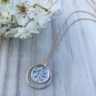 Mixed metal Cicle of Friends and Tree of Life Necklace, 14kt Gold Filled Custom Made Jewerly on the Outer Banks