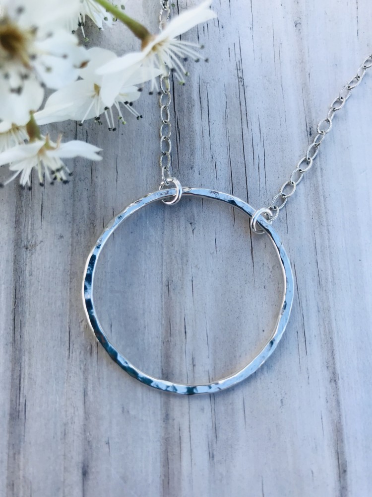 Sterling Silver Infinity Circle Necklace custom crafted by the ocean especially for you!