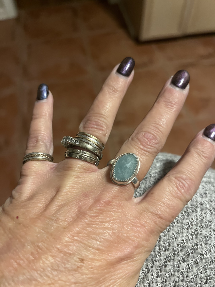 Aquamarine Shield Ring — Hughes Bosca